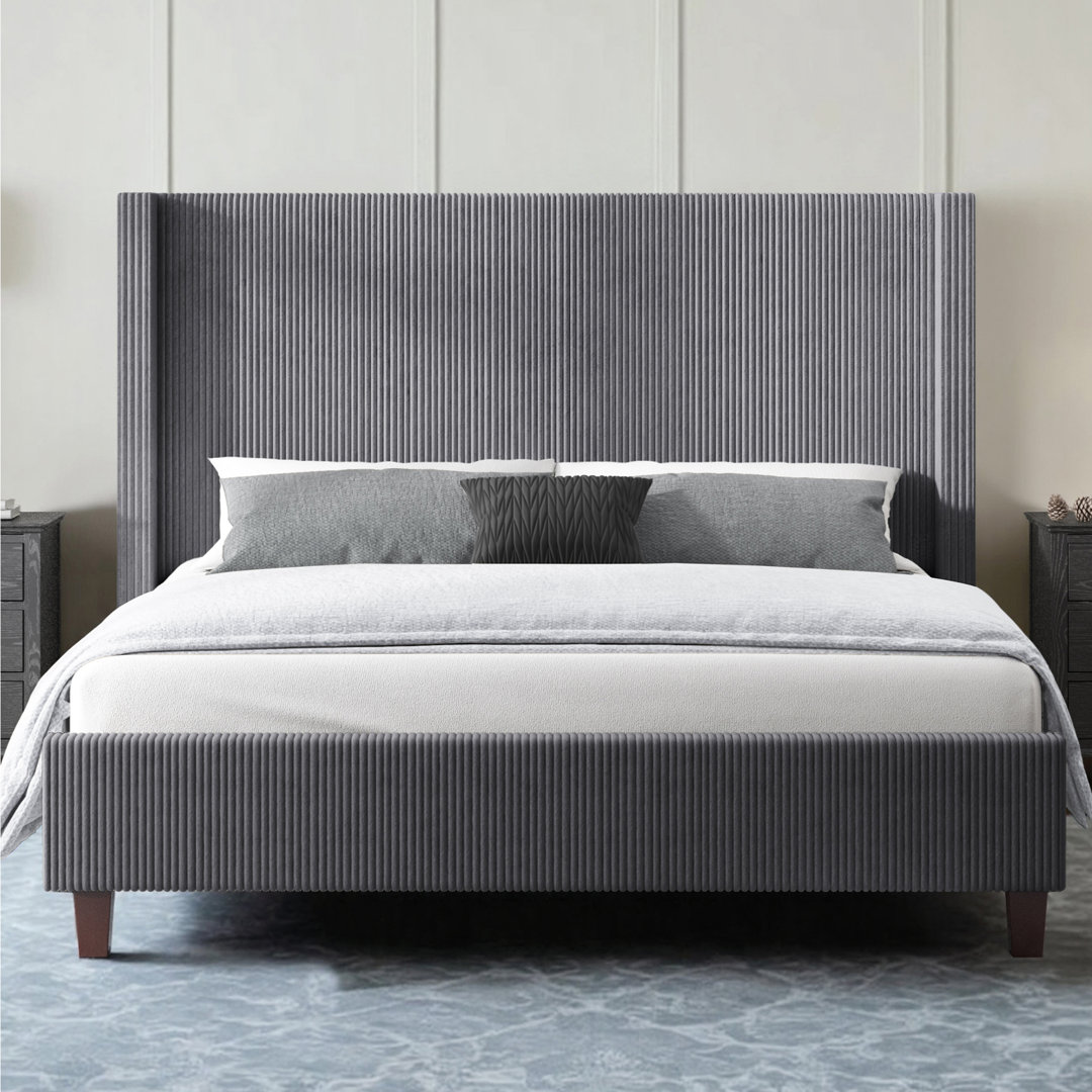 Wauseon Corduroy Upholstered Bed